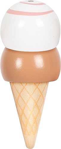 Small Foot 11070 - Ghiaccio con Supporto per Ghiaccio colorato in Legno, Certificato FSC 100%, Sei Diversi Tipi di Gelato per Il Gioco di Ruolo nel Negozio di Shopping, Giocattoli, Multicolore - immagine 4