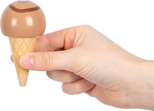 Small Foot 11070 - Ghiaccio con Supporto per Ghiaccio colorato in Legno, Certificato FSC 100%, Sei Diversi Tipi di Gelato per Il Gioco di Ruolo nel Negozio di Shopping, Giocattoli, Multicolore - immagine 6