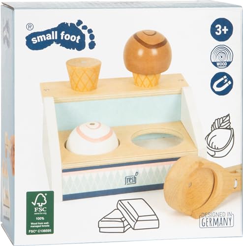 Small Foot 11070 - Ghiaccio con Supporto per Ghiaccio colorato in Legno, Certificato FSC 100%, Sei Diversi Tipi di Gelato per Il Gioco di Ruolo nel Negozio di Shopping, Giocattoli, Multicolore - immagine 9