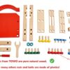 TOWO Set con Viti e Bulloni - Giocattolo in Legno - Set di Blocchi da Costruzioni con 54 Pezzi cassetta attrezzi legno panca della sedia - Gioco di Costruzioni in Legno per Bambini di 4 Anni … - immagine 3
