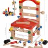 TOWO Set con Viti e Bulloni - Giocattolo in Legno - Set di Blocchi da Costruzioni con 54 Pezzi cassetta attrezzi legno panca della sedia - Gioco di Costruzioni in Legno per Bambini di 4 Anni … - immagine 5