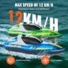 VEVOR Barca RC Giocattolo 2 Barche Telecomandate 2,4 GHz 12 km/h per Piscine Laghi, Barca da Regata con Luce LED, Impermeabile per Tutto il Corpo, Giocattolo Acquario RC Barca 2 Pezzi, Blu e Verde - immagine 4
