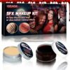 ZZQVIP Sangue Finto Halloween, Cera per Cicatrici+Sangue Finto+Spatola, Trucco per Halloween per il Viso, Effetti Realistici delle Ferite Sulla Pelle, Festa a tema Halloween, Teatro e Cosplay
