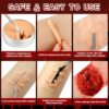 ZZQVIP Sangue Finto Halloween, Cera per Cicatrici+Sangue Finto+Spatola, Trucco per Halloween per il Viso, Effetti Realistici delle Ferite Sulla Pelle, Festa a tema Halloween, Teatro e Cosplay - immagine 5