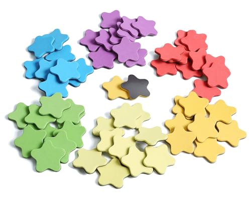 ZazzyKid Set di dieci cornici magnetiche: manipolatori matematici per giochi di conteggio per l'apprendimento in aula per bambini all'asilo, 6 cornici e 60 contatori a forma di stella, mani o - immagine 7