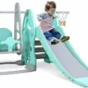 4 in 1 Scivolo per Bambini, Parco Giochi per Bambini, Centro Attività per Bambin, Set di Scivoli per Bambini da Giardino o Cameretta, Altalena con Scivolo, per Interni ed Esterni