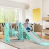 4 in 1 Scivolo per Bambini, Parco Giochi per Bambini, Centro Attività per Bambin, Set di Scivoli per Bambini da Giardino o Cameretta, Altalena con Scivolo, per Interni ed Esterni - immagine 9