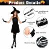 BIQIQI Costume Scheletro Ragazze, Guanti da Teschio e Collant da Teschio, Costume da Scheletro di Halloween, Costume da Teschio che si Illumina al Buio con Tatuaggio Sul Viso - immagine 4