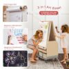 BanaSuper 3-in-1 Cavalletto per Bambini, Cavalletto per Dipingere su due Lati, Lavagna per L'arte dei Bambini e Lavagna Bianca Regolabile in Altezza, Cavalletto Mobile per Bambini con Cestino - immagine 4