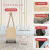 BanaSuper 3-in-1 Cavalletto per Bambini, Cavalletto per Dipingere su due Lati, Lavagna per L'arte dei Bambini e Lavagna Bianca Regolabile in Altezza, Cavalletto Mobile per Bambini con Cestino - immagine 7