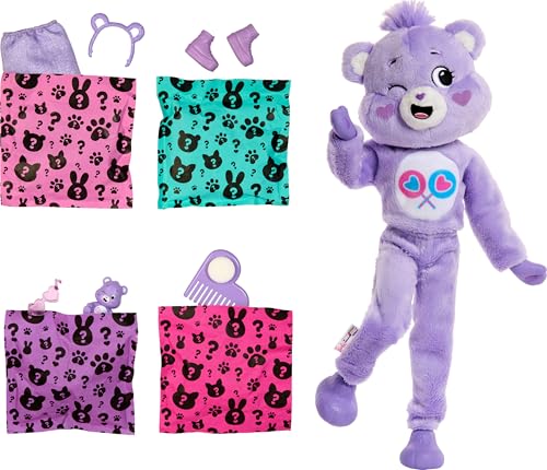 Barbie - Cutie Reveal Serie Care Bears, Bambola con Costume di Orso di Peluche Share Bear, 10 Accessori a Sorpresa Cambia Colore tra Cui Un Mini Orso Inclusi, Giocattolo per Bambini, 3+ Anni, JCN94 - immagine 12