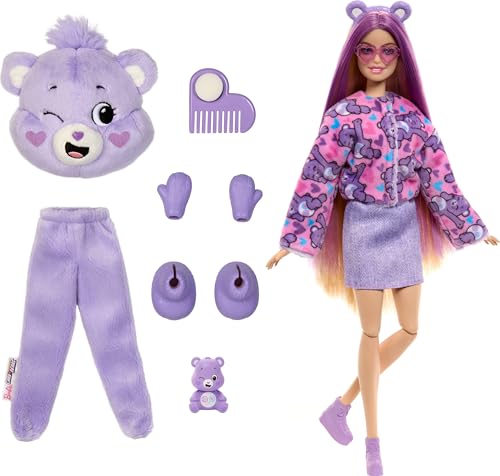 Barbie - Cutie Reveal Serie Care Bears, Bambola con Costume di Orso di Peluche Share Bear, 10 Accessori a Sorpresa Cambia Colore tra Cui Un Mini Orso Inclusi, Giocattolo per Bambini, 3+ Anni, JCN94 - immagine 19