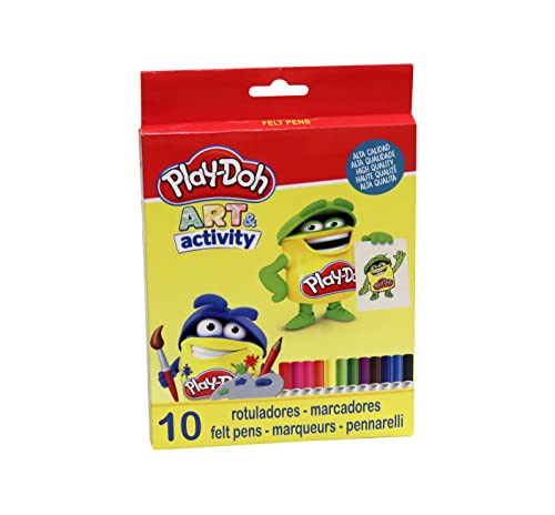 CYPBRANDS Play Doh - 10 matite in scatola, punta da 5 mm, colori vivaci, prodotto ufficiale (CyP Brands) - immagine 3