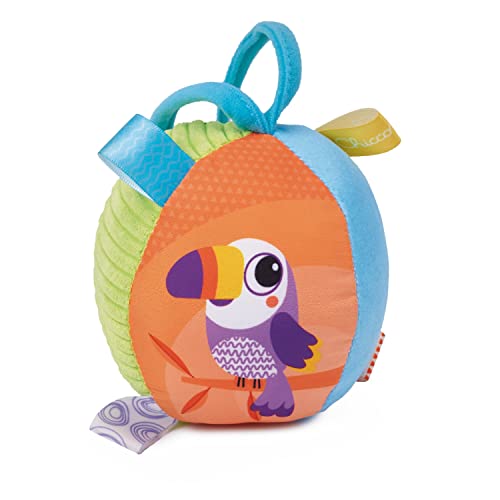 Chicco Palla Soft in Tessuto Morbido, Morbida Pallina in Diversi Tessuti, con Trillino, etichette colorare, Attività Manuali, Giochi Bambini, 0 Mesi+ - immagine 3