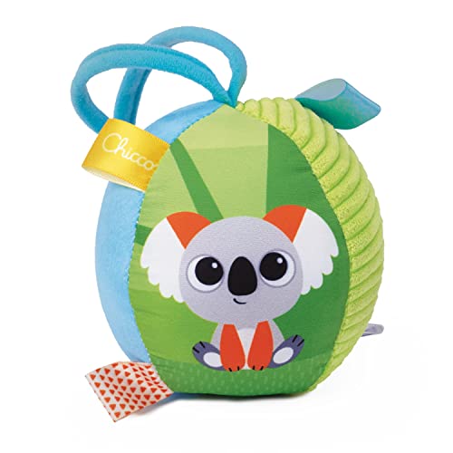 Chicco Palla Soft in Tessuto Morbido, Morbida Pallina in Diversi Tessuti, con Trillino, etichette colorare, Attività Manuali, Giochi Bambini, 0 Mesi+