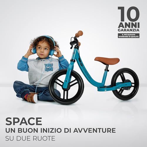 Kinderkraft SPACE2 Bicicletta bambini 3-5 anni, Bici senza pedali, 12 polici ruote, Design sportivo, Regolazione della sella, Montaggio facile, Struttura leggera - immagine 3