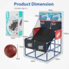 LIFEZEAL Pallacanestro Arcade, gioco da basket per bambini, con supporto, gioco da basket per 2 giocatori con 2 cestini, 4 palline e pompa, basket per ragazzi e ragazze - immagine 4