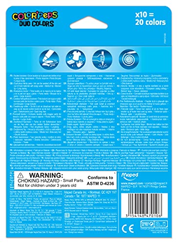 Maped – Astuccio da 10 Pennarelli Doppia Punta Color' Peps Duo assortiti - immagine 4