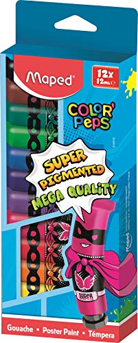 Maped- Tempera In Tubi - Tubi da 12Ml - 12 Colori Assortiti