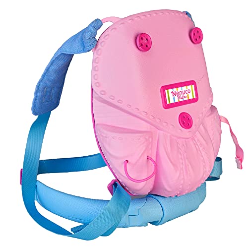 Nenuco - A passeggio con Mateo, bambola corpo morbido 35 cm, con zainetto porta bebè 2 in 1 che si trasforma in sedia, con accessori, per bambine/i dai 2 anni,Famosa 700017206 - immagine 7