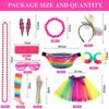 Purpledi 21pcs Accessori Vestiti Anni 80 Donna， Costume Anni 80 Donna Accessori Neon， Neon Marsupio Fascia Capelli Bracciale Scaldamuscoli Orecchini e Occhiali per 80s Festa a Tema - immagine 3