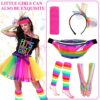 Purpledi 21pcs Accessori Vestiti Anni 80 Donna， Costume Anni 80 Donna Accessori Neon， Neon Marsupio Fascia Capelli Bracciale Scaldamuscoli Orecchini e Occhiali per 80s Festa a Tema - immagine 6