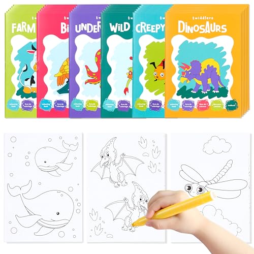 THE TWIDDLERS 24 Libri da Colorare per Bambini con Animali Assortiti, fai da te divertente per bimbi di tutte le età