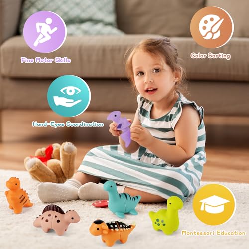 Victse Giocattoli Montessori per Bambini, Giocattoli di Selezione e Accatastamento dei Colori, Giocattoli di Apprendimento Motorio, Giocattoli di Apprendimento Sensoriale, Regalo per Bambini - immagine 12