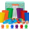 71pz Conteggio Degli Orsi, Giochi Montessori 2 3 4 Anni, Ordinamento con Tazze Impilabili, Corrispondenza dei Colori, Giocattoli Educativi