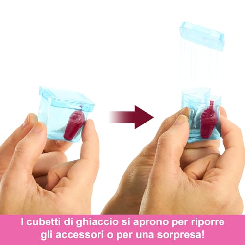 Barbie - Pop Reveal Serie Frutta, Bambola a Tema spremuta di Anguria con 8 sorprese profumate e con Effetto Cambia Colore, Cucciolo e Accessori Slime Inclusi, Giocattolo per Bambini, 3+ Anni, HNW43 - immagine 7