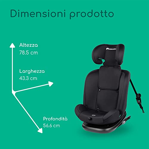 Bebeconfort Ever Fix i-Size Seggiolino Auto 9-36 kg, Seggiolino Isofix Gruppo 123 per Bambini 15 Mesi - 12 Anni, Seggiolino Auto Reclinabile 4 posizioni, Regolabile in Altezza, Colore Black Mist - immagine 9