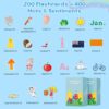 Carte flash francesi standard standard per l'apprendimento, per bambini piccoli, 1 2 3 4 5 6 anni, 200 fogli - immagine 3