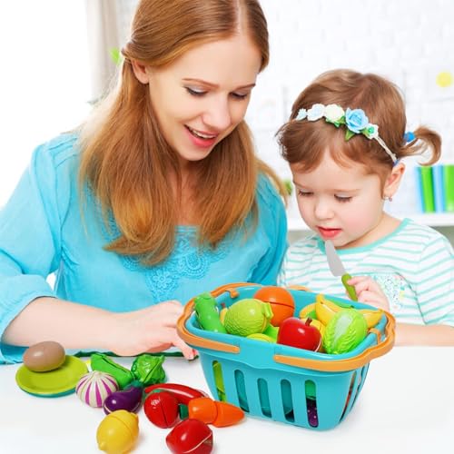 Cucina Giocattolo per Bambini, Frutta e Verdura da Tagliare Giocattolo 75 Pezzi, Accessori Cucina Bambini, Cibo giocattolo per Bambini, Giochi di Ruolo Giocattolo Educativo per Ragazzo Ragazza 3+ Anni - immagine 8
