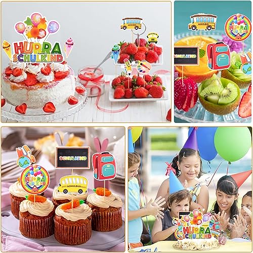 Decorazioni Torta Ritorno a Scuola 13 Pezzi SCHULKIND Cake Topper Cupcake Toppers Decorazioni per Le iscrizioni Scolastiche Decorazioni per La Decorazione di Feste per Bambini e Ragazzi - immagine 5