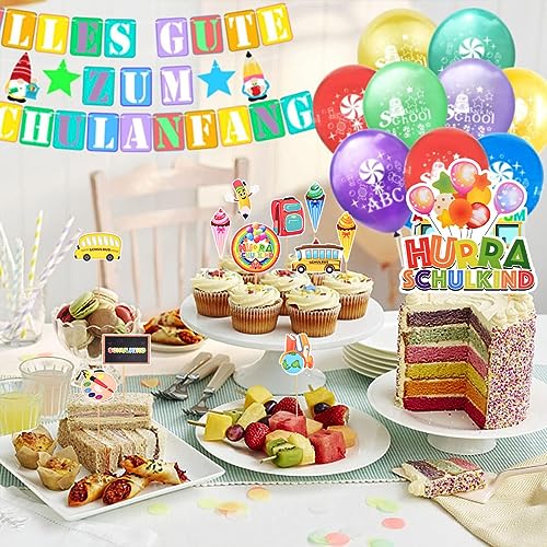 Decorazioni Torta Ritorno a Scuola 13 Pezzi SCHULKIND Cake Topper Cupcake Toppers Decorazioni per Le iscrizioni Scolastiche Decorazioni per La Decorazione di Feste per Bambini e Ragazzi - immagine 6