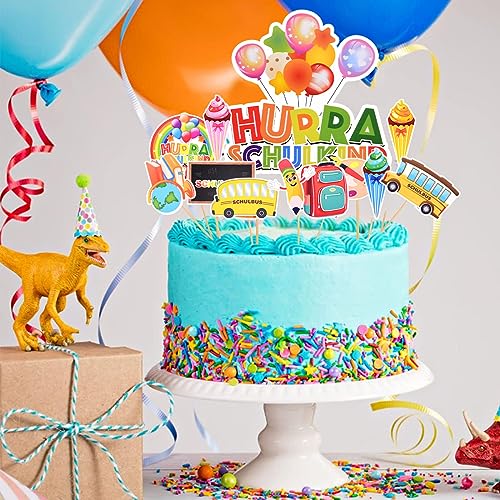 Decorazioni Torta Ritorno a Scuola 13 Pezzi SCHULKIND Cake Topper Cupcake Toppers Decorazioni per Le iscrizioni Scolastiche Decorazioni per La Decorazione di Feste per Bambini e Ragazzi - immagine 7