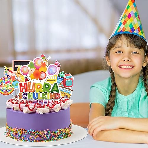 Decorazioni Torta Ritorno a Scuola 13 Pezzi SCHULKIND Cake Topper Cupcake Toppers Decorazioni per Le iscrizioni Scolastiche Decorazioni per La Decorazione di Feste per Bambini e Ragazzi - immagine 8
