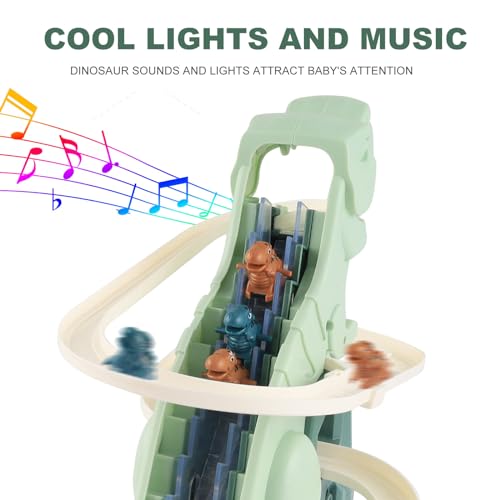 Famini Anatra elettrica per salire le scale, giocattolo anatra elettrica su treni di scale e set di scivoli, montagne russe d'anatra con luci lampeggianti e musica interruttore on/off - immagine 4