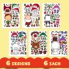 JOYIN 36 PCS Adesivo di Natale | Create i vostri personaggi natalizi | Fogli adesivi misti e assortiti con design a corpo intero Renna, Pupazzo di neve, Elfo per bambini - immagine 3