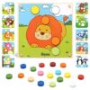 Japace Puzzle Bambini 2 3 Anni, Giochi Montessori di Abbinamento Colori, Giochi Bambini da Puzzle in Legno, Giocattoli Educativi Set Regalo per Bambina Bimbo Ragazza Ragazzo