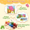 Japace Puzzle Bambini 2 3 Anni, Giochi Montessori di Abbinamento Colori, Giochi Bambini da Puzzle in Legno, Giocattoli Educativi Set Regalo per Bambina Bimbo Ragazza Ragazzo - immagine 7