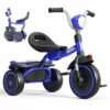 KORIMEFA Bambini Trike Bici Pieghevole Balance Bike con Cestino di Stoccaggio per 1-3 Anni Ragazzi Ragazze Trike con Regolabile Seat & Night Riflettore, Facile da memorizzare, Compleanno Natale