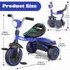 KORIMEFA Bambini Trike Bici Pieghevole Balance Bike con Cestino di Stoccaggio per 1-3 Anni Ragazzi Ragazze Trike con Regolabile Seat & Night Riflettore, Facile da memorizzare, Compleanno Natale - immagine 5