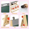 LIFEZEAL Lavagna 2 in 1 per bambini, cavalletto regolabile in altezza, in legno, pieghevole, con lavagnetta a gesso e lavagna, con accessori e ripiano - immagine 6