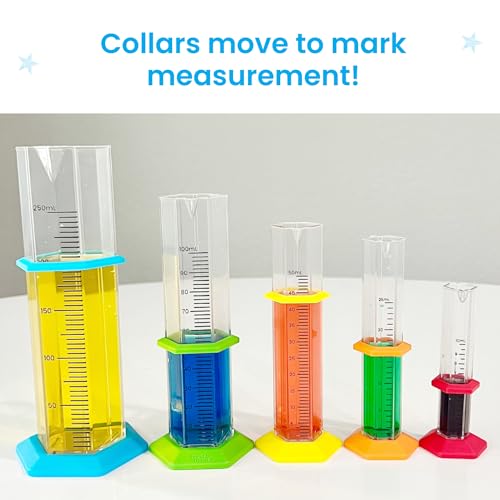 Learning Resources- Set Elementare con Cilindri Graduati, 3 Anni in avanti, Attrezzatura da Laboratorio scientifico, Giocattoli di misurazione per Bambini, Taglia Unica, 95813 - immagine 6