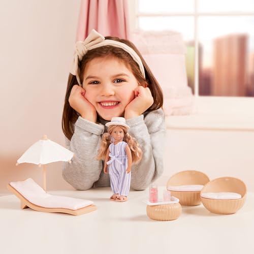 Lori Mini Toy Furniture – 6-inch Doll & Dollhouse Accessories – Chairs, Table, Umbrella, Lemonade – Play for Kids – 3 Years + – Marina's Terrace Set, Multicolore, LO37119Z - immagine 3