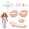 Lori Mini Toy Furniture – 6-inch Doll & Dollhouse Accessories – Chairs, Table, Umbrella, Lemonade – Play for Kids – 3 Years + – Marina's Terrace Set, Multicolore, LO37119Z