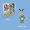 Lotvic Mini Bambole Reborn, 6 Pezzi Bambolina, Bambole Set, 4 pollici Bambole Familiari in Gel di Silice Set,Mini Bambole Rinascita del Sonno in Miniatura Giocattoli Regalo per Bambini Ragazzi Ragazze - immagine 3