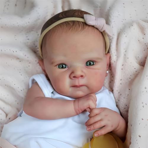 MAIHAO Bambole Reborn Femmina 19 pollici Bambole Reborn Corpo in morbido cotone, Originali Bambole Realistiche Che Sembrano Vere per Bambina, Ragazza ha dei bellissimi occhi blu - immagine 3