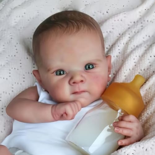 MAIHAO Bambole Reborn Femmina 19 pollici Bambole Reborn Corpo in morbido cotone, Originali Bambole Realistiche Che Sembrano Vere per Bambina, Ragazza ha dei bellissimi occhi blu - immagine 6